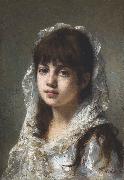 Portrait of ayoung girl wearing a white veil